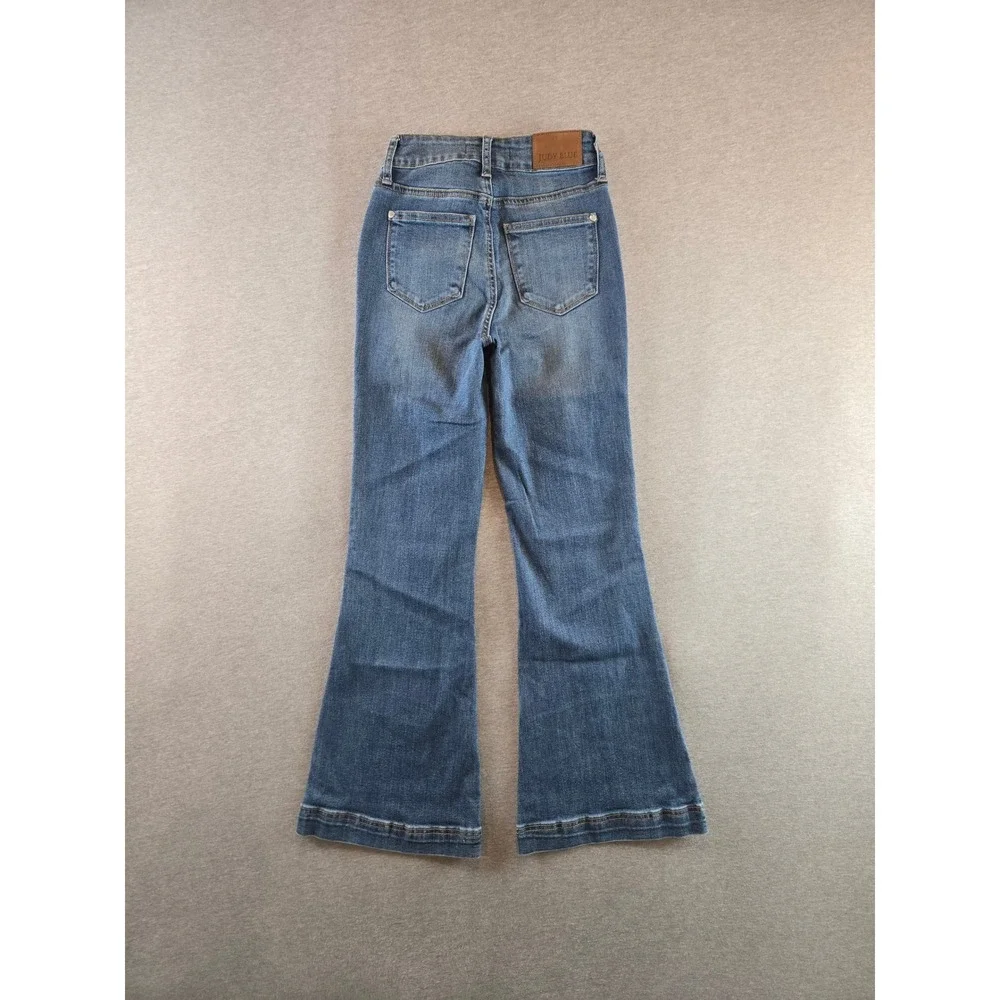 Judy Blue Flare Jeans Womens‎ 0/24 Petite Medium Wash High Rise JB881018 MD-PT